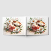 の結婚リングや輪と花 ゲストブック (全面)