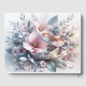 の結婚リングや輪と花 ゲストブック (裏面)