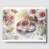 の結婚リングや輪と花 ゲストブック (裏面)