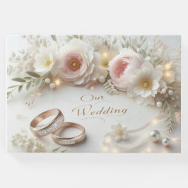 の結婚リングや輪と花 ゲストブック