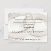 の結婚リングや輪ウェディングRSVPカード 出欠カード (裏面)