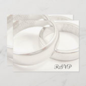 の結婚リングや輪ウェディングRSVPカード 出欠カード (正面/裏面)