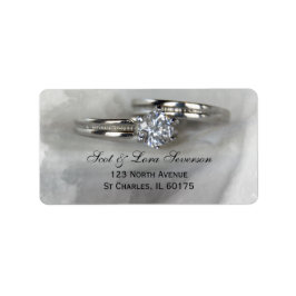 の結婚リングや輪オン灰色差出人住所ラベル ラベル
