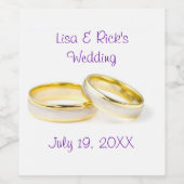 の結婚リングや輪クラシック食品・飲料ラベルセット ワインラベル (シングルラベル)