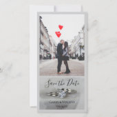 の結婚リングや輪グレー日付を保存 セーブザデート (正面)