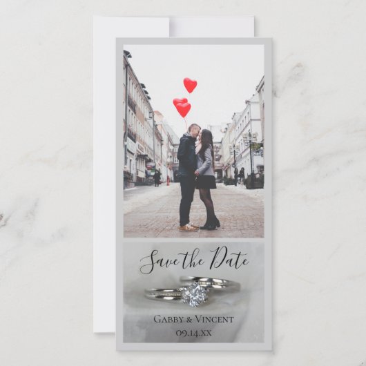 の結婚リングや輪グレー日付を保存 セーブザデート (正面)