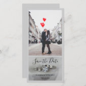 の結婚リングや輪グレー日付を保存 セーブザデート (正面/裏面)