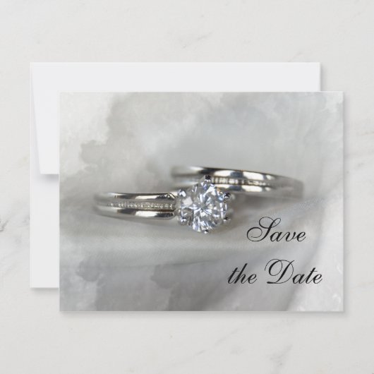 の結婚リングや輪グレー日付を保存 セーブザデート (正面)