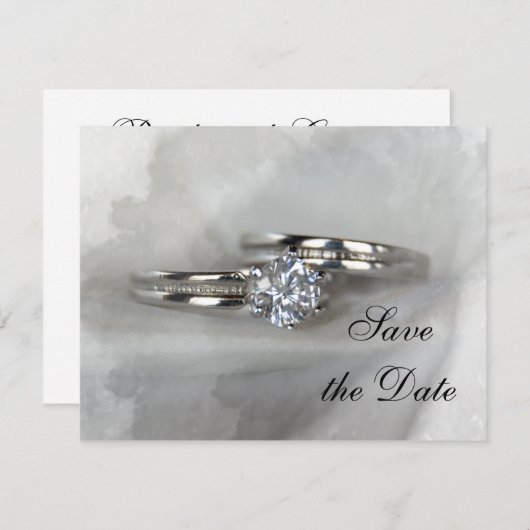 の結婚リングや輪グレー日付を保存 セーブザデート (正面/裏面)