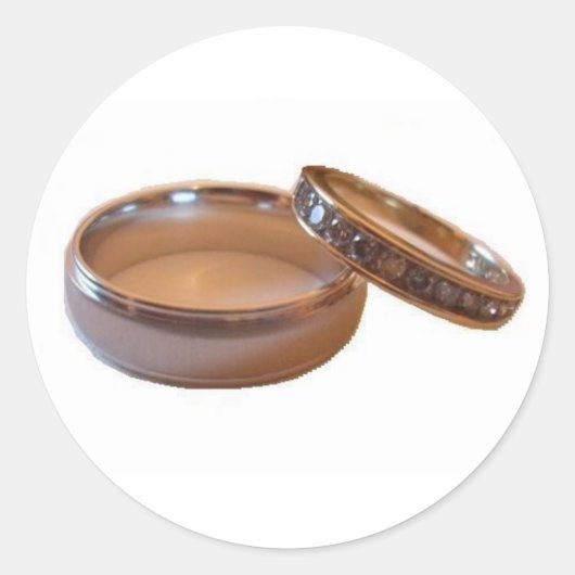 の結婚リングや輪ステッカー ラウンドシール (正面)
