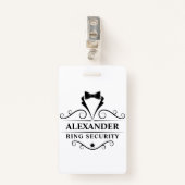 の結婚リングや輪セキュリティ黒Tuxedoネクタイ バッジ (正面クリップ)