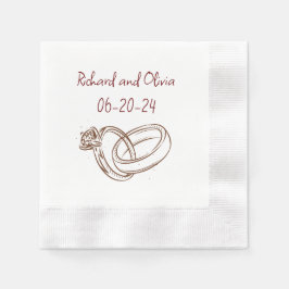 の結婚リングや輪テーブルナプキンス 縁ありカクテルナプキン