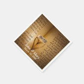 の結婚リングや輪ハートの影が聖書に スタンダードカクテルナプキン (角)