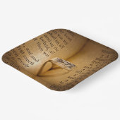 の結婚リングや輪ハートの影が聖書に ペーパープレート (傾斜あり)