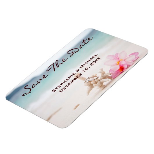 の結婚リングや輪ビーチ結婚式日付磁石を保存 マグネット (左側)