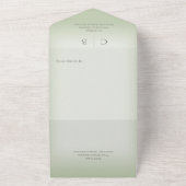 の結婚リングや輪モダンSage Green QRコード オールインワン招待状 (外側)