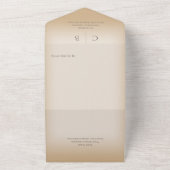 の結婚リングや輪モダンTan QRコード オールインワン招待状 (外側)