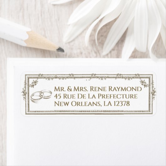 の結婚リングや輪ヴィンテージフランスのフローラ縁ど ラベル (インサイチュ)