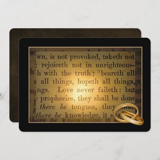 の結婚リングや輪更新願 招待状 (正面/裏面)