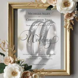 の結婚リングや輪発表招待状 招待状