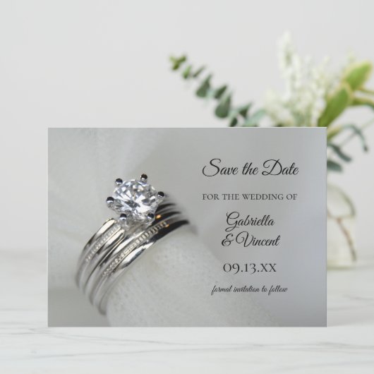 の結婚リングや輪結婚の日付を保存 セーブザデート (スタンド正面)