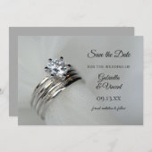 の結婚リングや輪結婚の日付を保存 セーブザデート (正面/裏面)