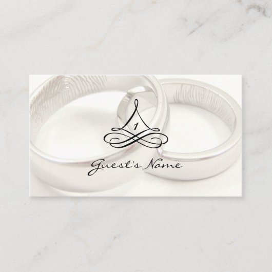 の結婚リングや輪表の配置カード プレイスカード (正面)