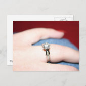 の結婚リングや輪IとYesはがき 案内ポストカード (正面/裏面)