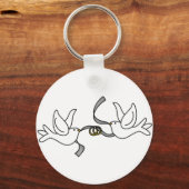 の結婚リングや輪Keychain付き鳩 キーホルダー (正面)