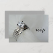 の結婚リングや輪RSVP応答カード 出欠カード (正面/裏面)