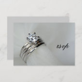 の結婚リングや輪RSVP応答カード 出欠カード (正面/裏面)