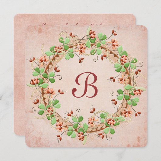 の結婚リースの誓の更新 招待状 (正面/裏面)