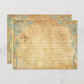 の結婚レシピカードヴィンテージ蝶 ポストカード (正面/裏面)