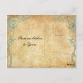 の結婚レシピカードヴィンテージ蝶 ポストカード (裏面)