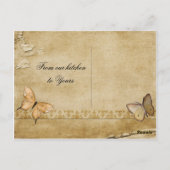 の結婚レシピカードヴィンテージ蝶 ポストカード (裏面)