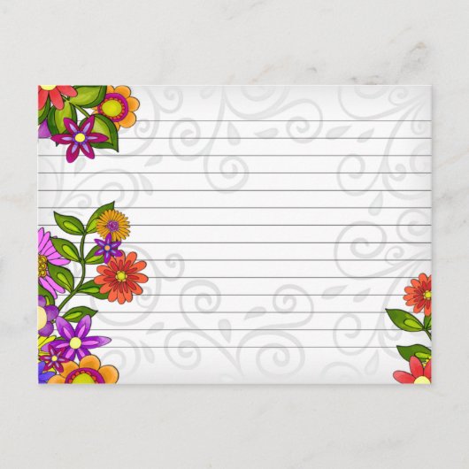の結婚レシピカード明るい花 ポストカード (正面)