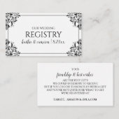 の結婚レジストリカード – Nadine – 黒 エンクロージャーカード (正面/裏面)