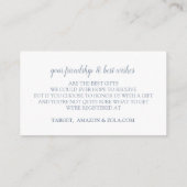 の結婚レジストリカード – Nadine - Dusty Blue エンクロージャーカード (裏面)