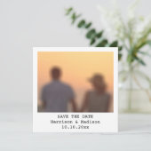 の結婚レトロのインスタント写真を保存する日付カード (スタンド正面)