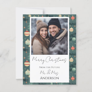 の結婚レトロクリスマス日付ポストカードを保存 ポストカード