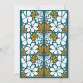 の結婚レトロ花Groovy 70s Boho 招待状 (裏面)