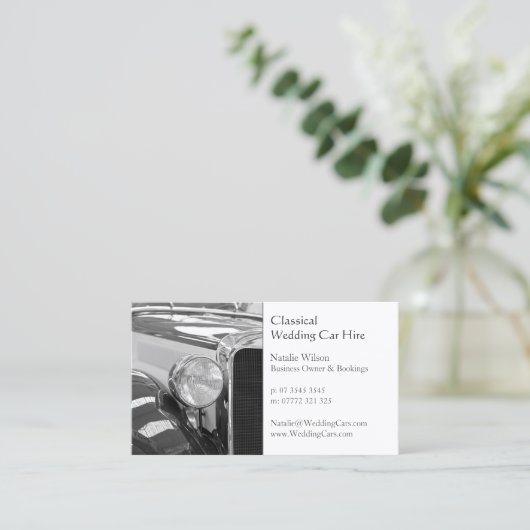 の結婚レンタカー、写真の追加 – 名刺 (スタンド正面)