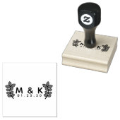 の結婚ロゴ分岐の自己手書き ラバースタンプ (押印)