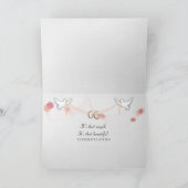 の結婚ローズブーケとロウソク カード (内部)