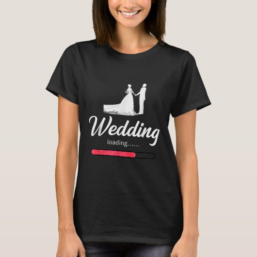 の結婚ロード – 新婦おもしろい婚約マー Tシャツ (正面)