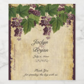 の結婚ワイナリー、ブドウ園ウォーター素朴カラー ワインラベル (シングルラベル)