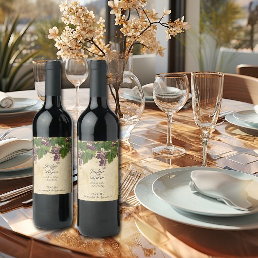 の結婚ワイナリー、ブドウ園ウォーター素朴カラー ワインラベル