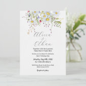 の結婚ワイルドフラワーデイジースタイリッシュ春 招待状 (スタンド正面)