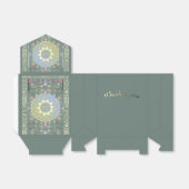 の結婚ワイルドフラワーマンダラ付き/カップル+日付 フェイバーボックス (折り畳みなし)