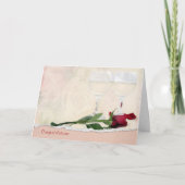 の結婚ワインとバラおめでとうカード カード (正面)